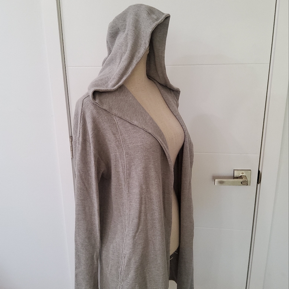 VELVET by Graham & Spenser Open Front Hooded Longline Cardigan Size L - Picture 5 of 11